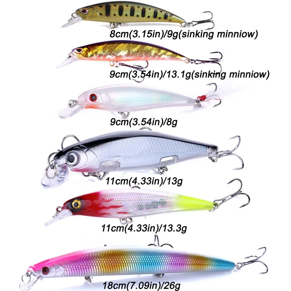 10 pièces/lot vairon 8g 9g 13.3g 26g leurre de pêche flottant appât dur Pesca attirail Jerkbait Swim