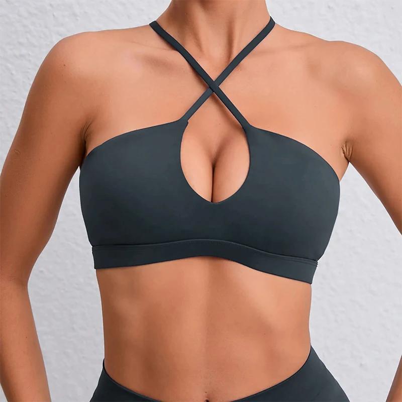 Hearuisavy Soutien-gorge de sport sexy pour femme, extensible, pour l'été, la gym, le yoga, l'entraî