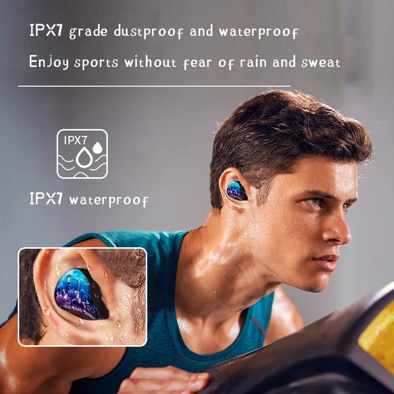 EPZ-Écouteurs sans fil Bluetooth 5.2 TWS S350T, oreillettes de sport, étanches IPX7, résistantes à l