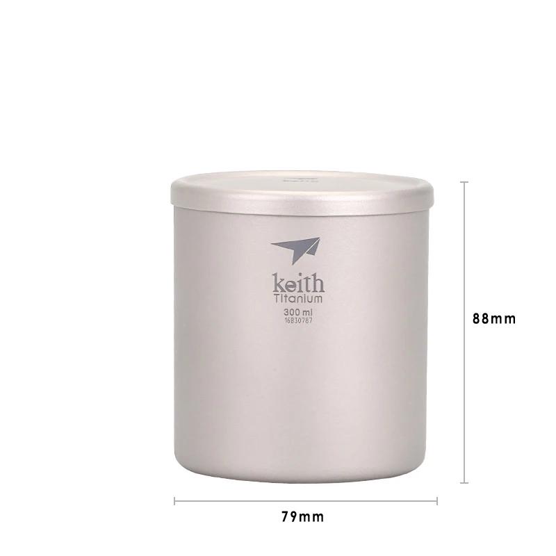 Keth – tasse à Double paroi en titane de 300ml, avec couvercle, Anti-acide, sans échelle, verres pou