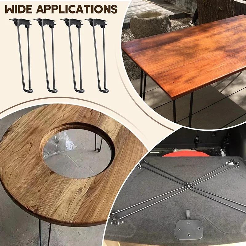 4 pièces pieds de Table pliants ensemble de pieds de Table en métal meubles pliants pliable ordinate