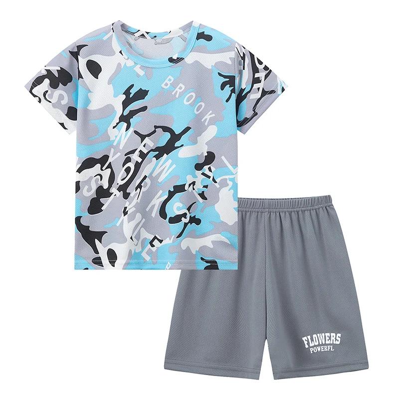 Combinaison enfant camouflage multicolore séchage rapide - Short manches courtes été sport garçons filles