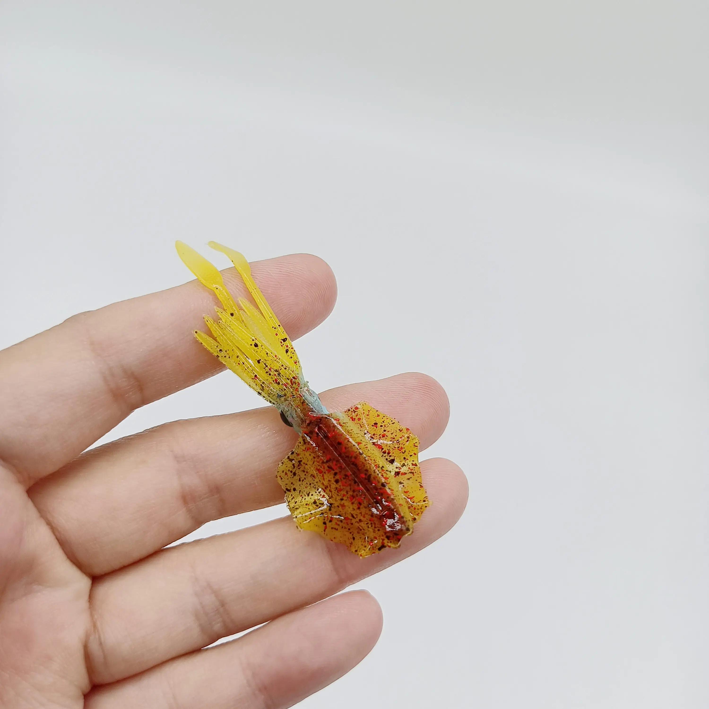 DUODUOYU 1 pièces Mini leurre de pêche au calmar souple 6 cm 2g gabarits de calmar UV lumineux pour