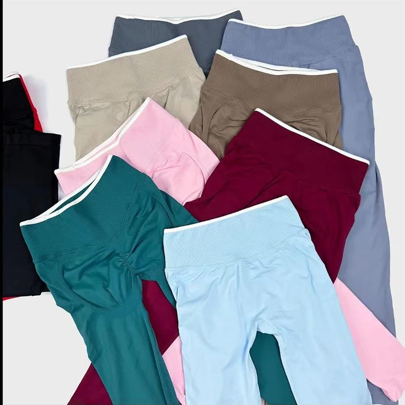 Pantalon de Yoga taille haute pour femmes, Compression abdominale, couleur contrastée, Fitness, serr