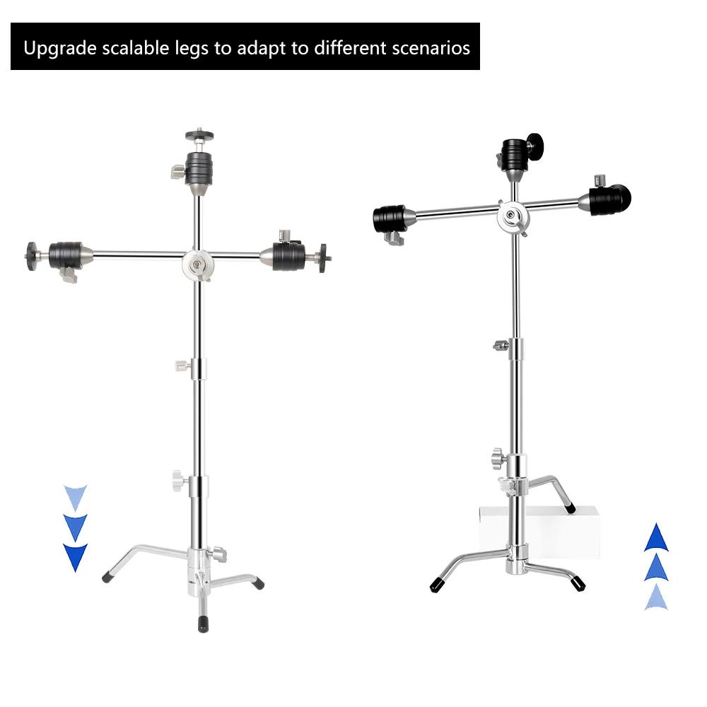 Support C réglable SH 31x18.5x7cm, trépied à trois positions, support de lampe universel multifoncti