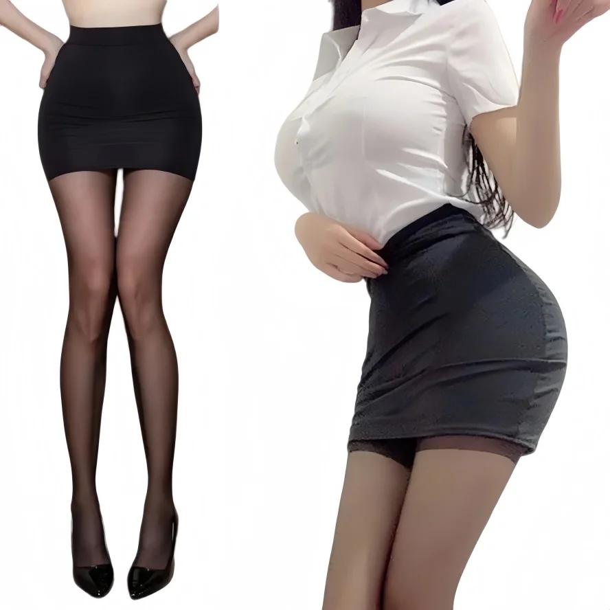 Nouvelle jupe crayon moulante taille haute sexy décontractée noire et blanche 2026, mini-jupe courte