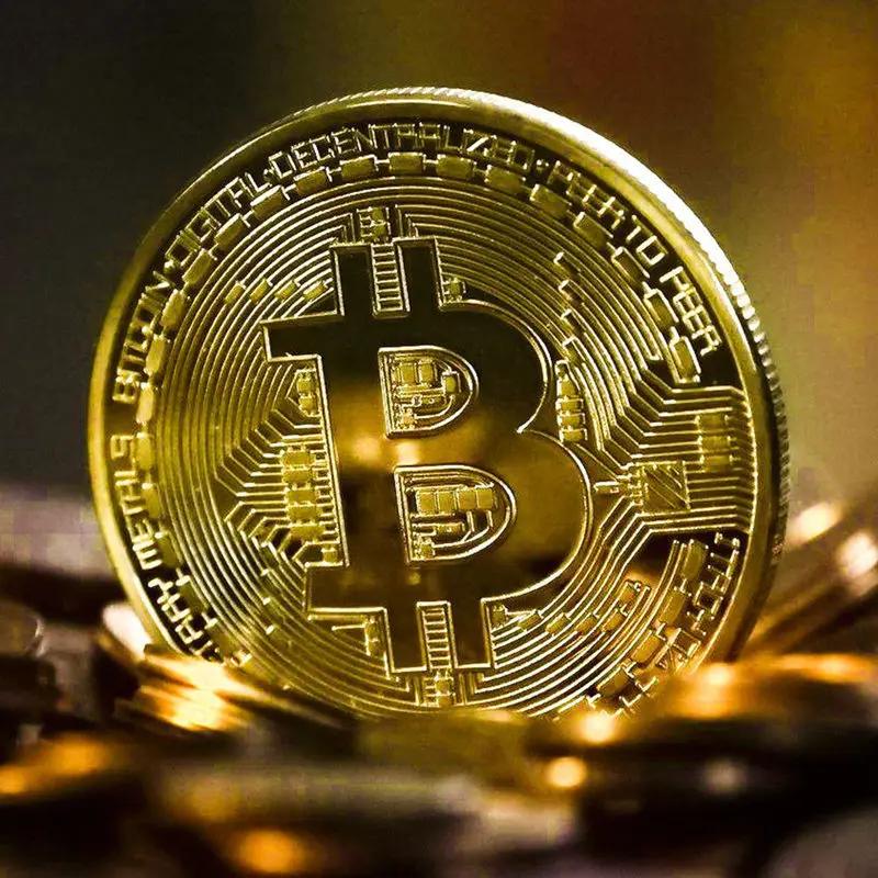 Pièce de monnaie Bitcoin plaquée or, Collection d'art à collectionner, cadeau commémoratif physique,