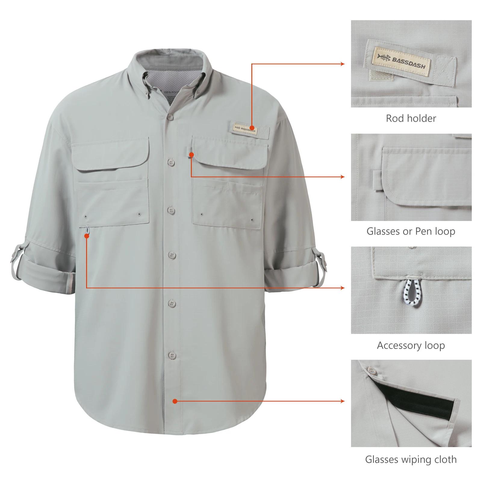 Bassdash-Chemise à boutons pour hommes, tenue d'été ou pour la pêche, survie sauvage, résistante au 