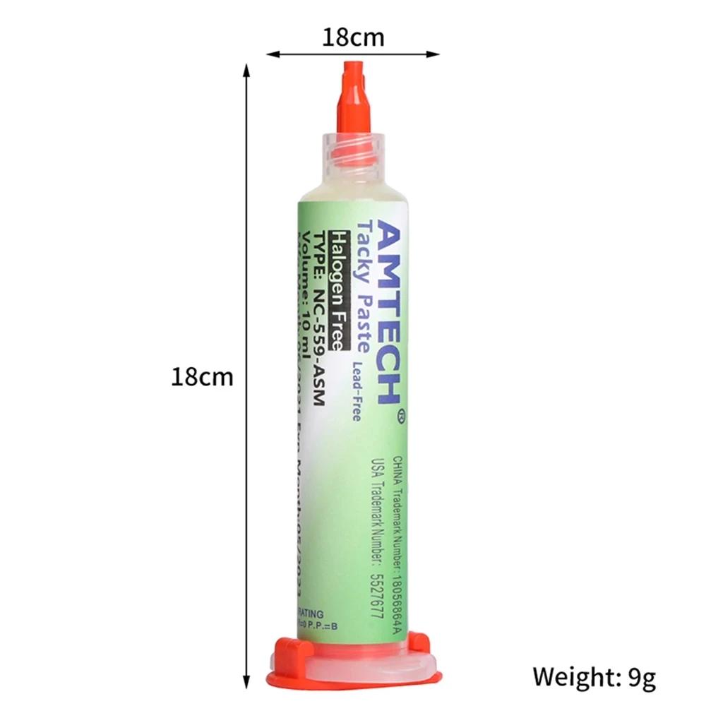 Seringue de pâte à souder AMTECH NC-559-ASM 10cc, Flux liquide pour téléphone portable BGA PCB, poch