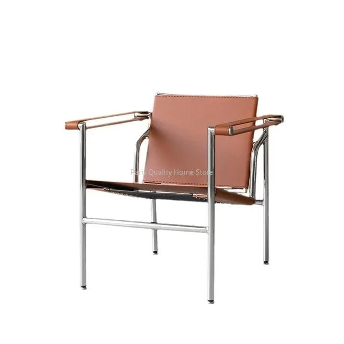 Le Corbusier Style italien canapé simple chaise design Vintage chaise simple en acier inoxydable cha
