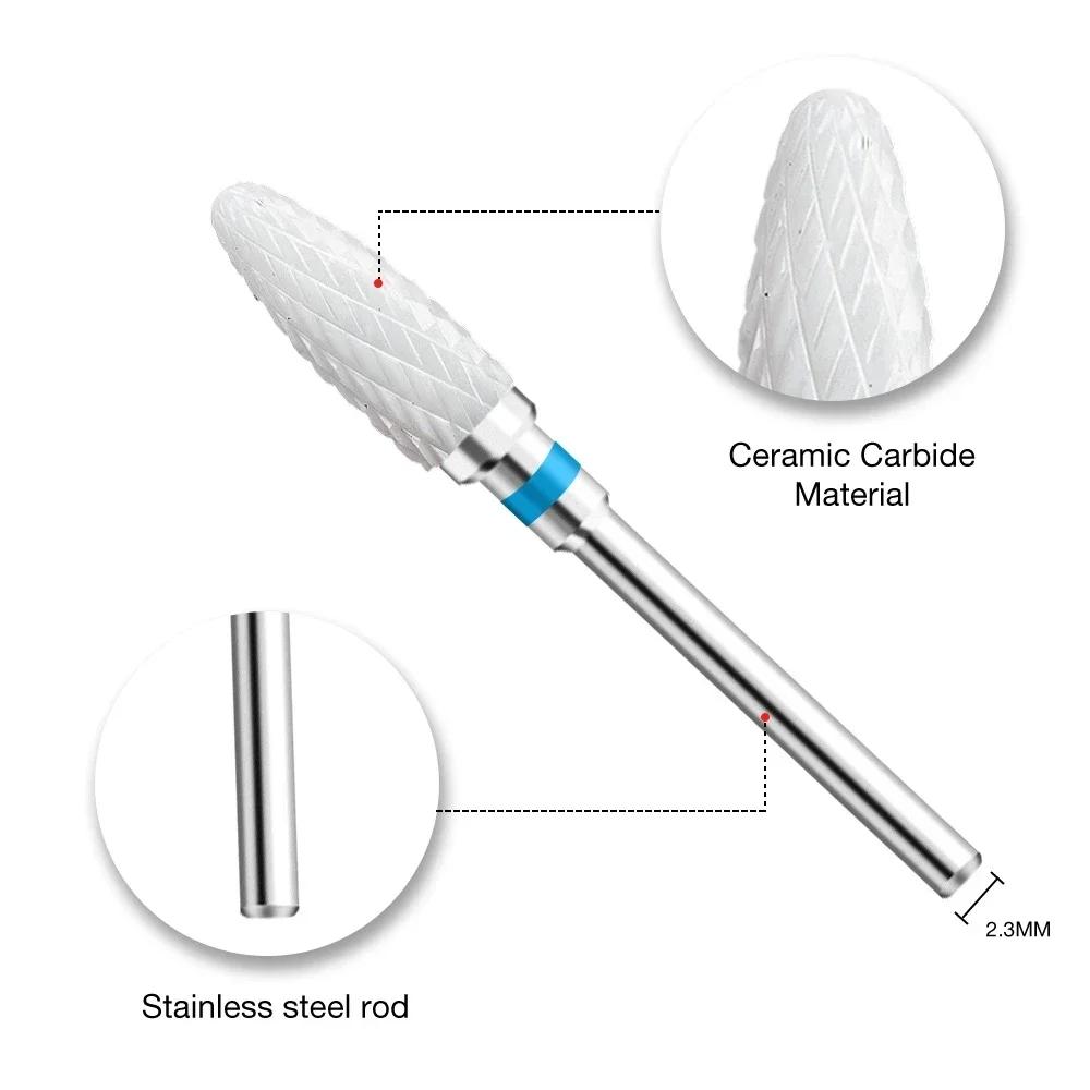 Foret à ongles en carbure de céramique, fraise rotative, fraise, perceuse électrique pour outils de 