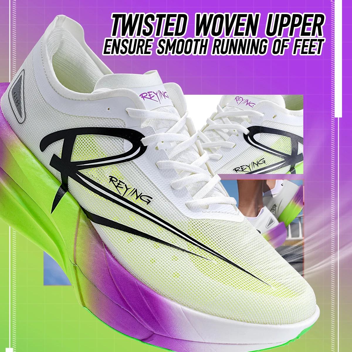 2025 nouvelles chaussures de course en Nylon avec plaque de carbone pleine paume Double couche Doubl