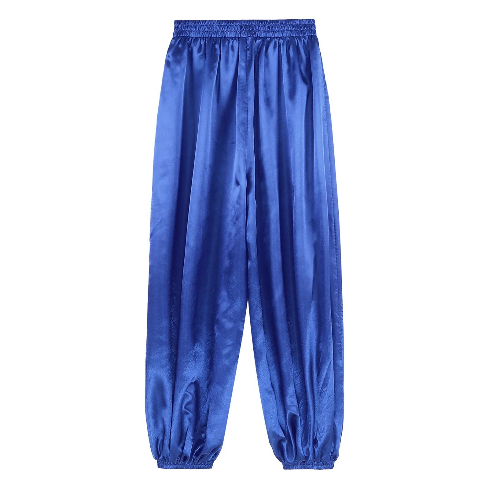 Pantalon ample en satin pour femmes, idéal pour la danse du ventre, la danse indienne, les fêtes à t