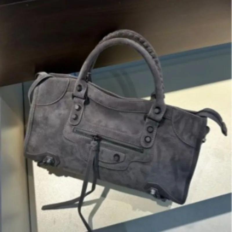 Sac en daim vintage tendance, design unisexe, sac à main décontracté polyvalent, sac bandoulière pou