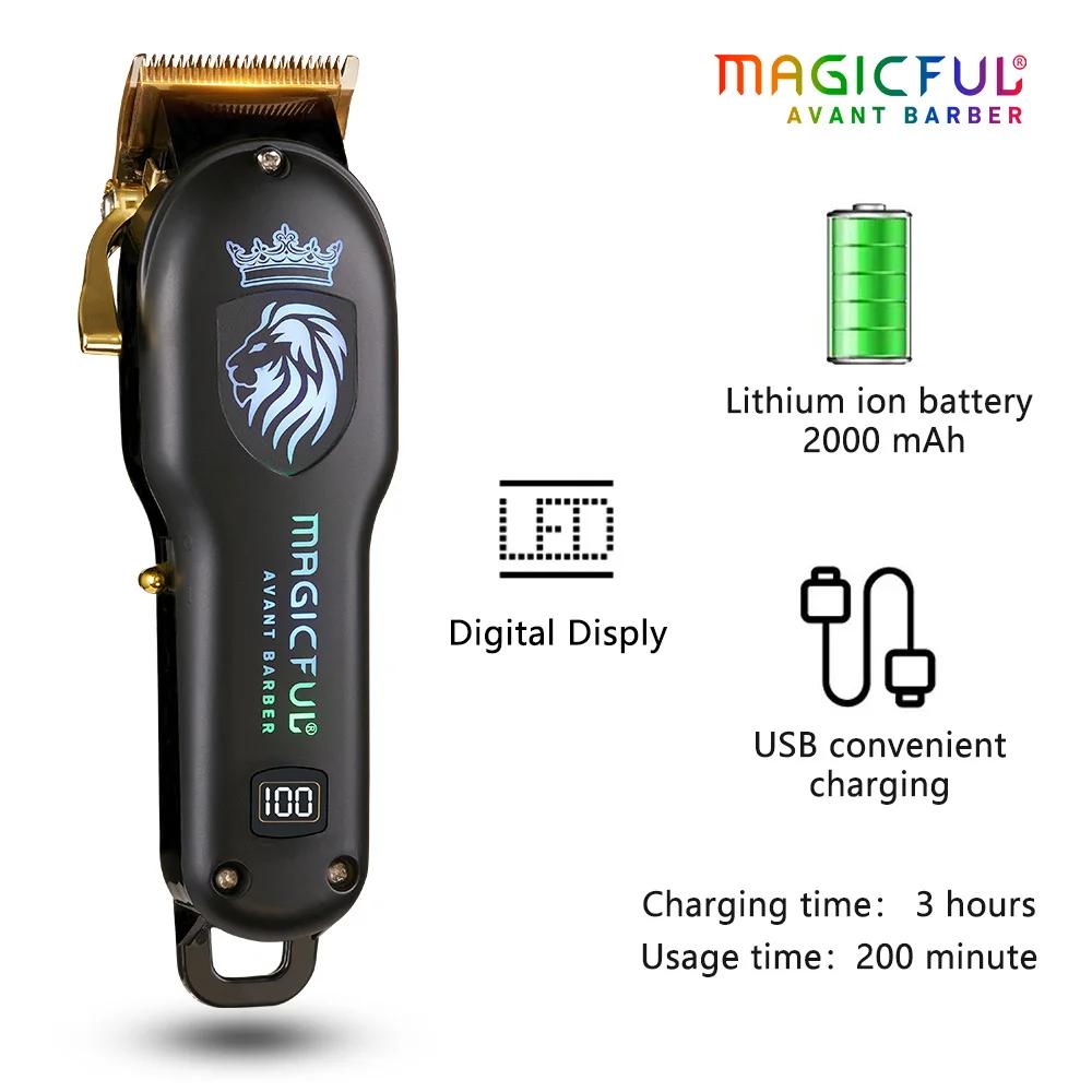 MAGICFUL nouvelle tondeuse à cheveux professionnelle tondeuse électrique Rechargeable pour hommes ba