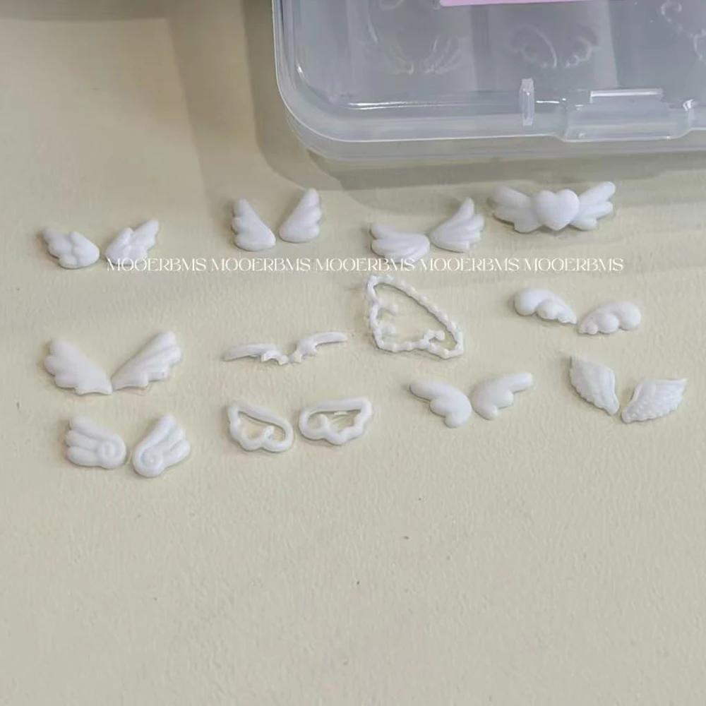 Moule en silicone pour nail art Ailes Mignonnes, design ailes d'ange 3D, réutilisable, transparent, 