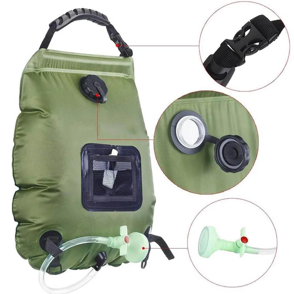 Sac de douche solaire 20L chauffage solaire extérieur Premium Camping sac de douche température de l