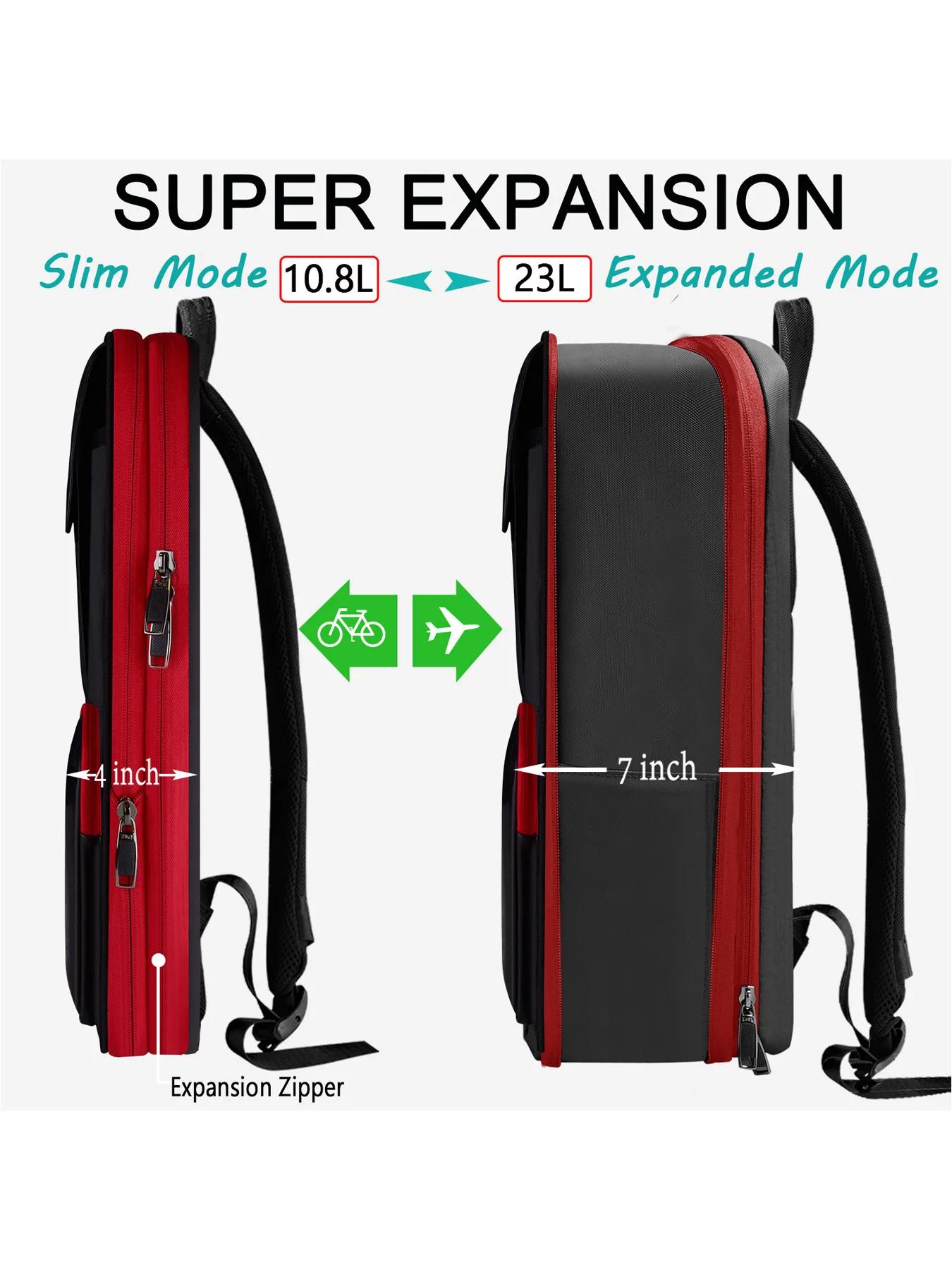 Sac à dos d'affaires mince et extensible pour ordinateur portable, sac à dos de voyage antivol étanc