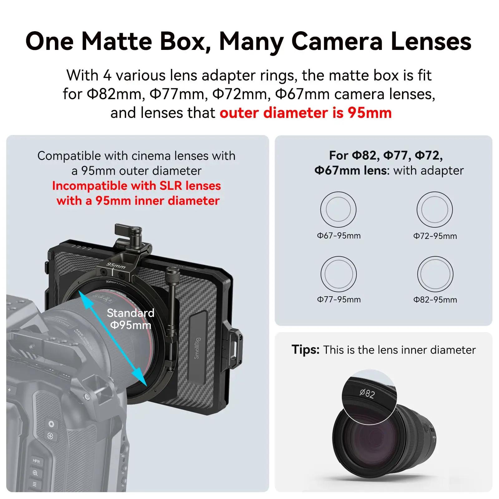 SmallRig Mini Matte Box Lite pour appareils photo reflex numériques et sans miroir empêche la lumièr
