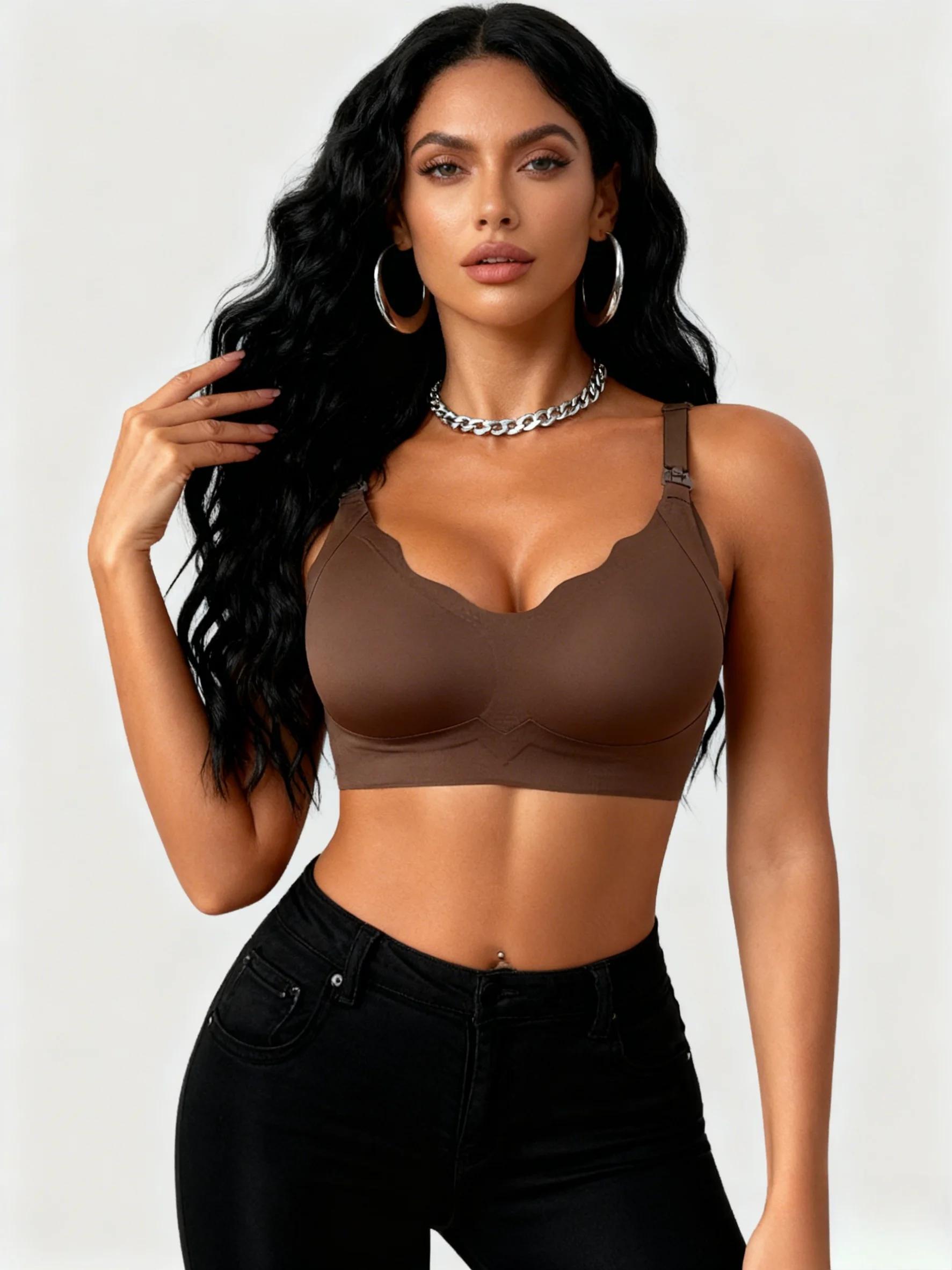 Soutien-gorge d'allaitement de nouveau style, 3 pièces, avec ouverture sur la poitrine et fermeture 