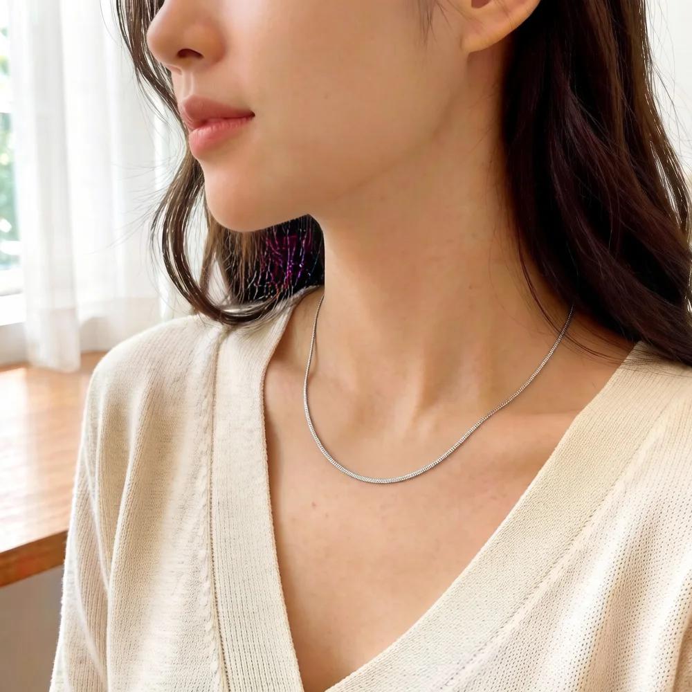 Collier chaîne serpent 3mm, Glam romantique, Bijoux à la mode, Style européen, Soul, Bijoux en argen