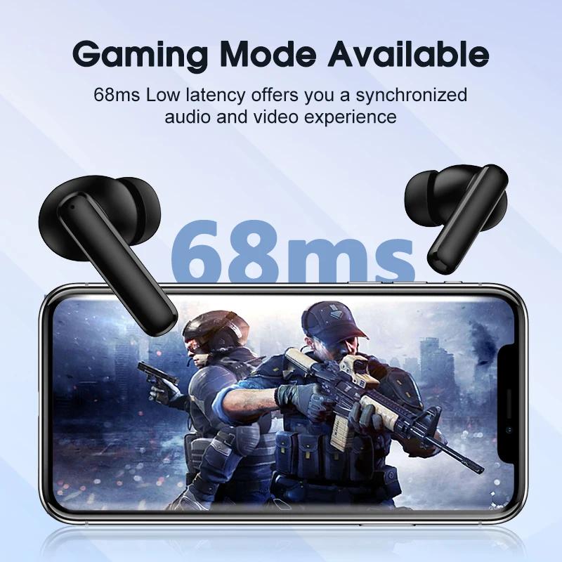 QCY-Écouteurs sans fil T13 ANC, Bluetooth 5.3, TWS ANC, suppression du bruit, sauna, téléphone, 4 mi