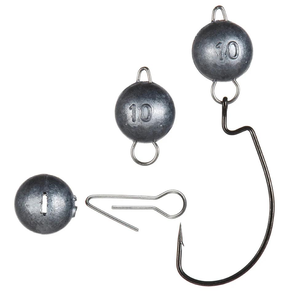 Poids de balle de pêche en eau profonde avec boule ronde, plombs de pêche, tête de gabarit, accessoi