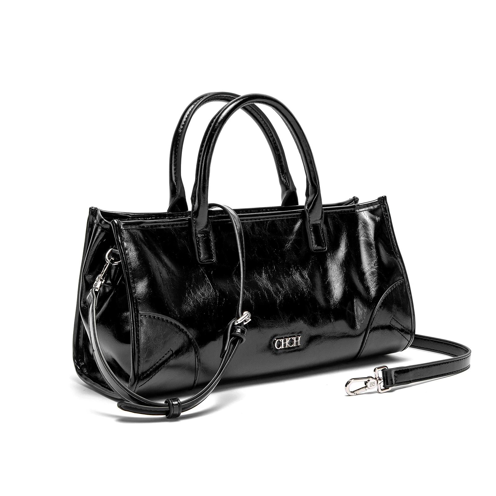 CHCH sac à bandoulière pour femme nouveau sac bâton motif marbre noir bandoulière détachable