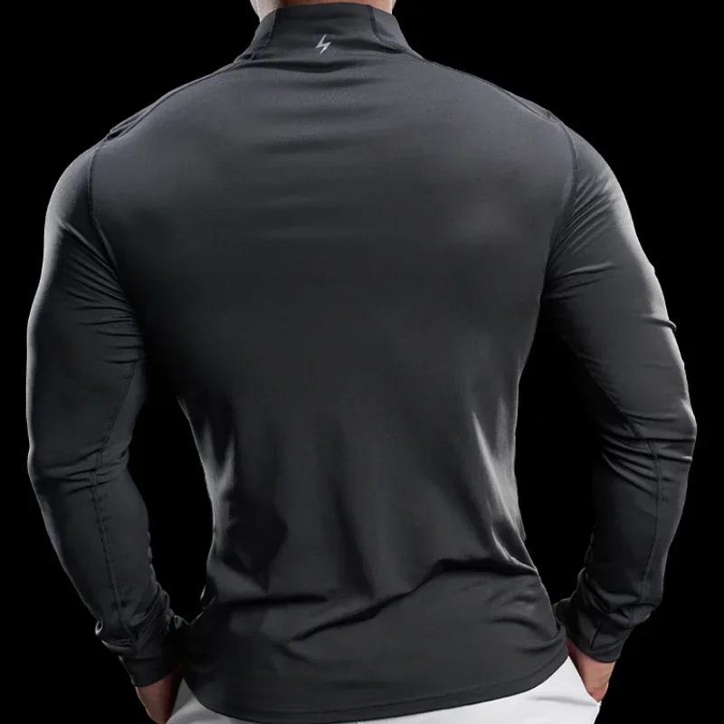 Veste de sport zippée à manches longues pour hommes, Économie de haute qualité, vaccage rapide, Gym,