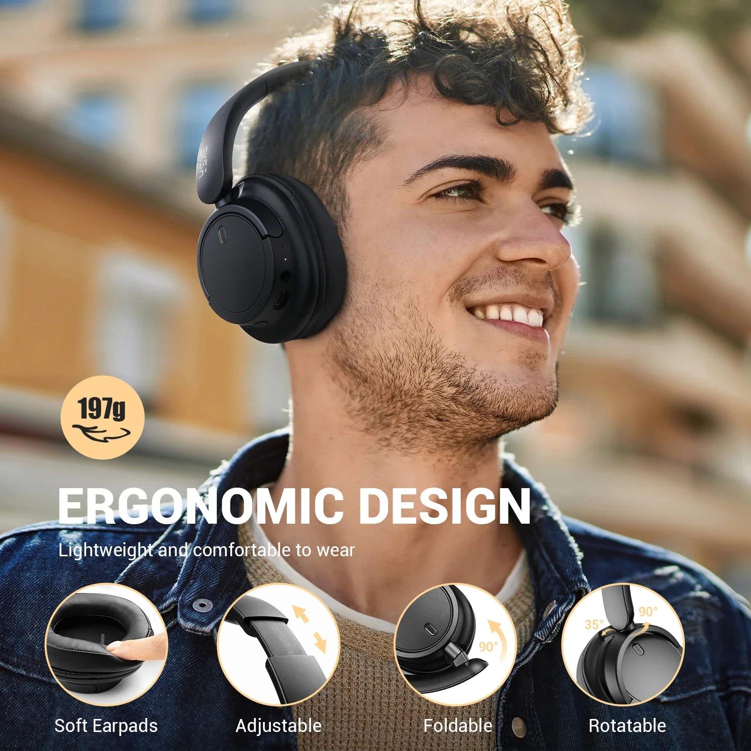 Oneodio EKSA V16 casque sans fil Bluetooth 5.3 sur l'oreille casque avec micro Mode basse/Pop hi-res