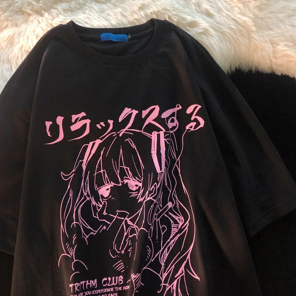 T-shirt surdimensionné pour femmes, vêtements pour femmes, Y2k, japonais, Harajuku, graphique Kawaii