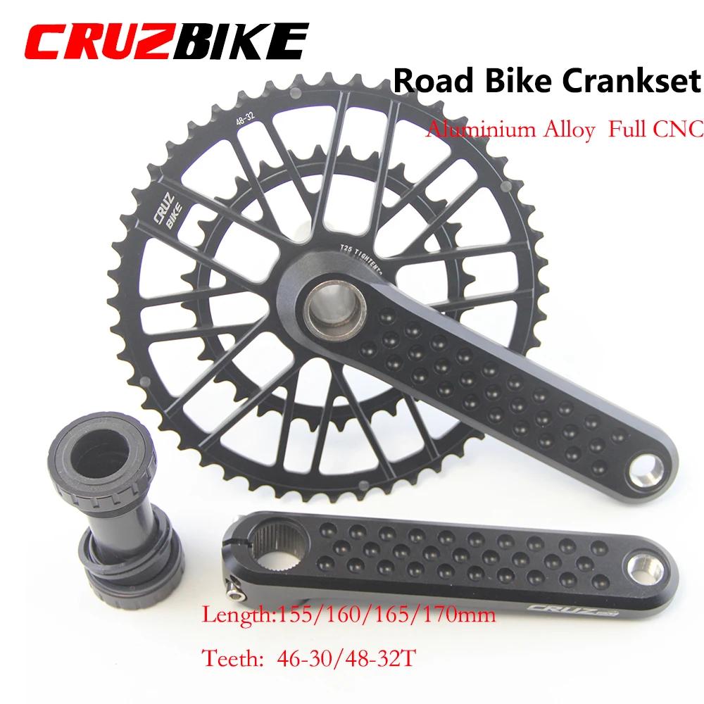 Pédalier de vélo de route CRUZbike 155/160/165/170 mm, double pignon 9/10/11/12 vitesses 46-30/48-32