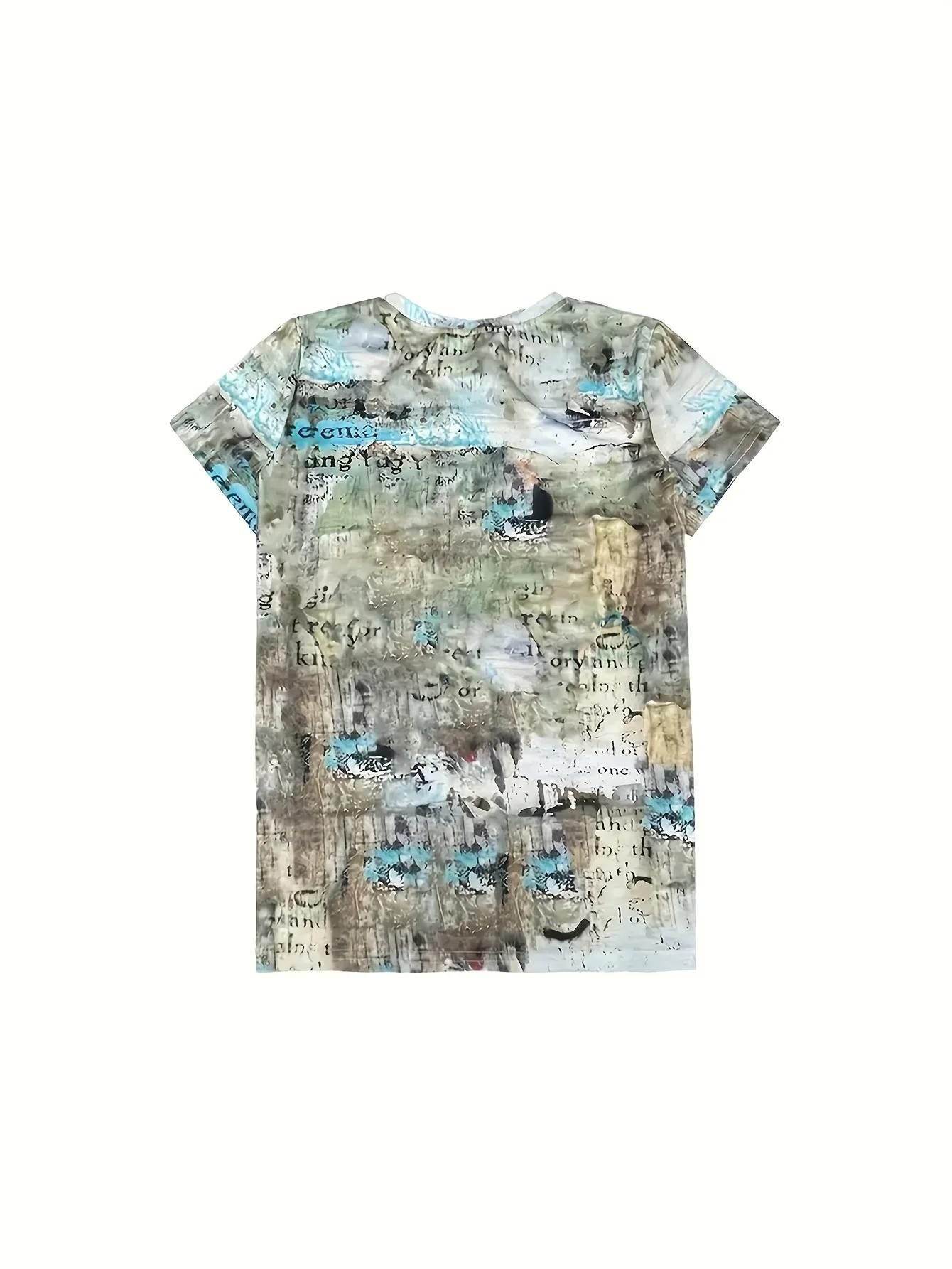 T-shirt vintage pour femme - Imprimé « Foi, Espérance, Amour » et motif cœur, design rustique et ins