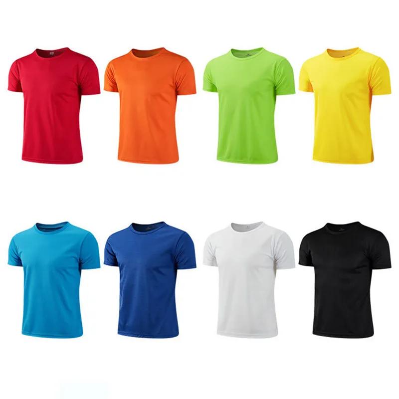 T-Shirt de Sport multicolore à manches courtes, séchage rapide, maillots de gymnastique, chemise de 
