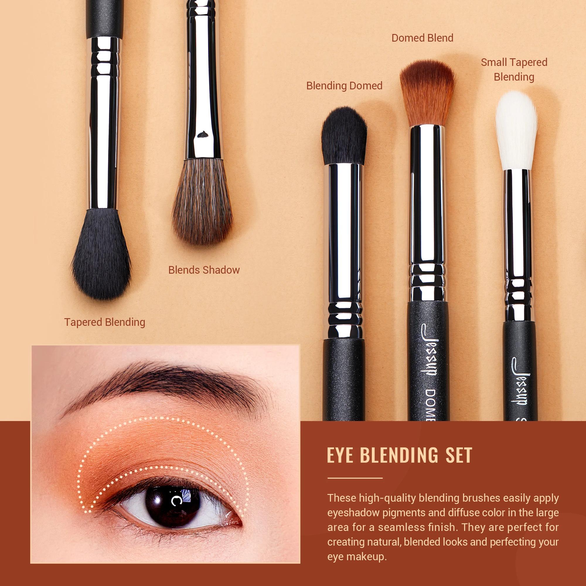 Jessup-Ensemble de pinceaux de maquillage pour les yeux, pinceau professionnel pour mélange des yeux