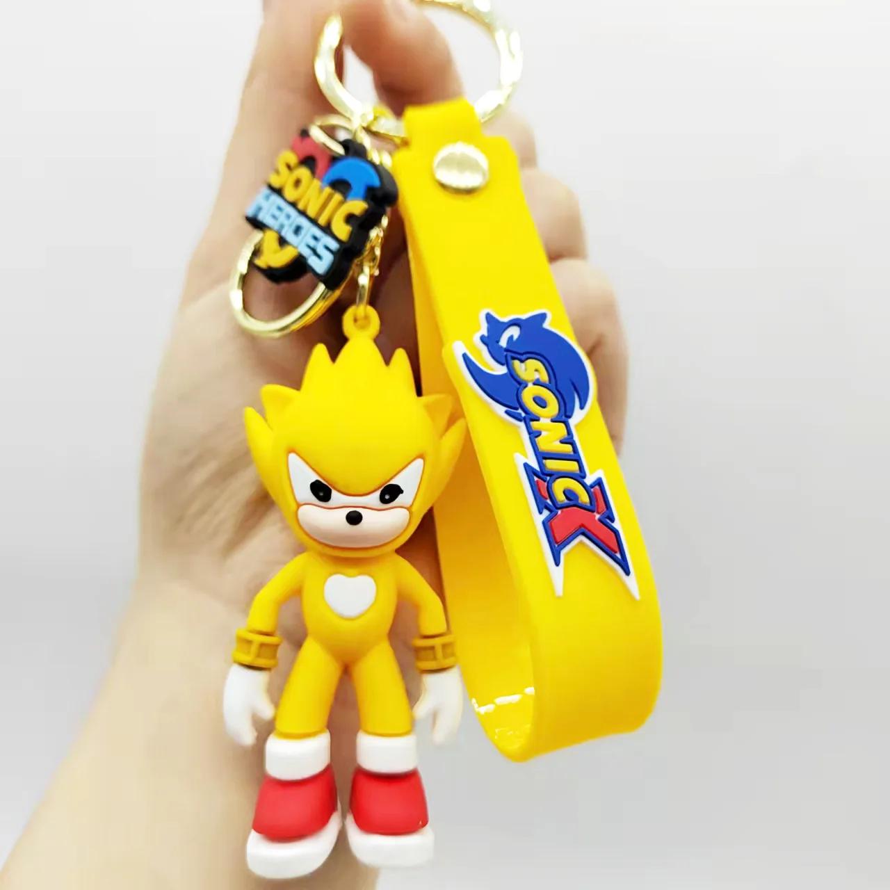 Porte-clés Sonic Shadow Knuckles pour enfants, figurines d'anime, porte-clés en PVC, sacs, accessoir