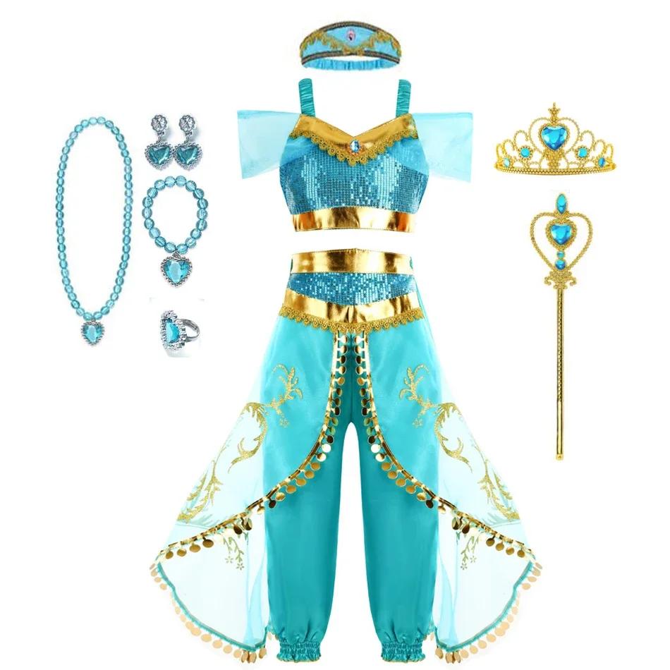 Robe de princesse de fête d'Halloween, Costume de jasmin pour enfants