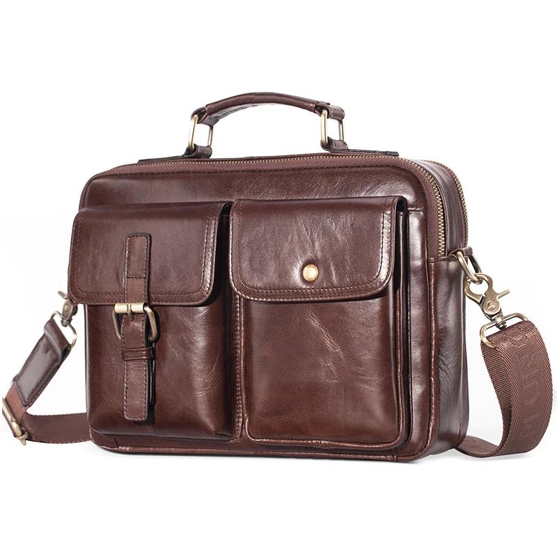 Tout nouveau sac de messager en cuir de vachette hommes sac à main en cuir véritable mâle voyage Pad