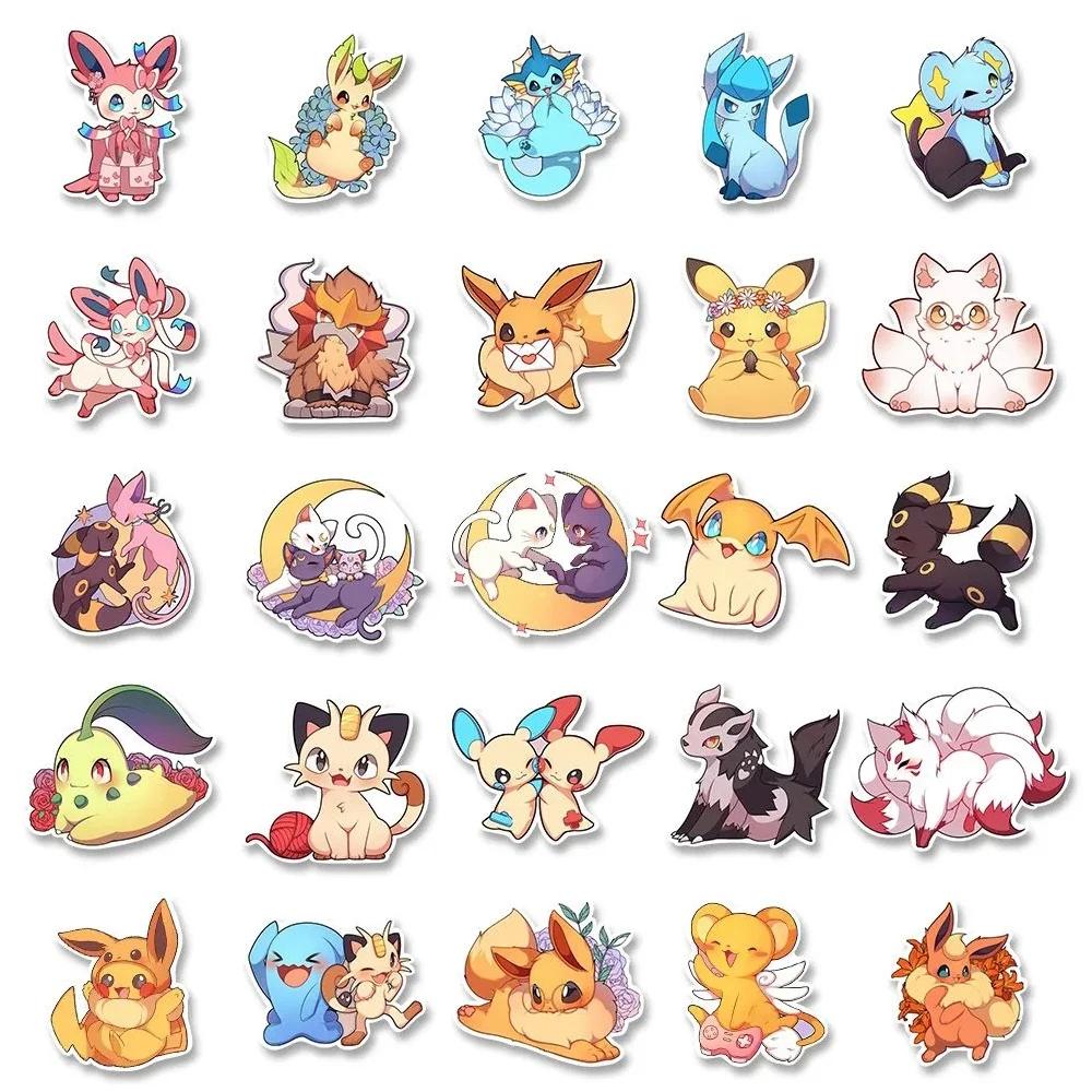 10/30/50pcs Kawaii Pokemon Pikachu Eevee autocollants mignon dessin animé enfants décalcomanies joue