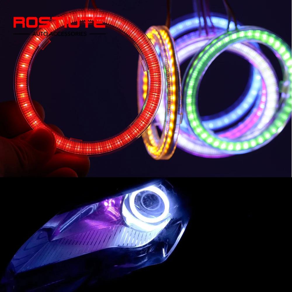 1 pièces 60mm 70mm 80mm 90mm 100mm 110mm 120mm Led Halo anneau yeux d'ange phares 12-24V circulaire 