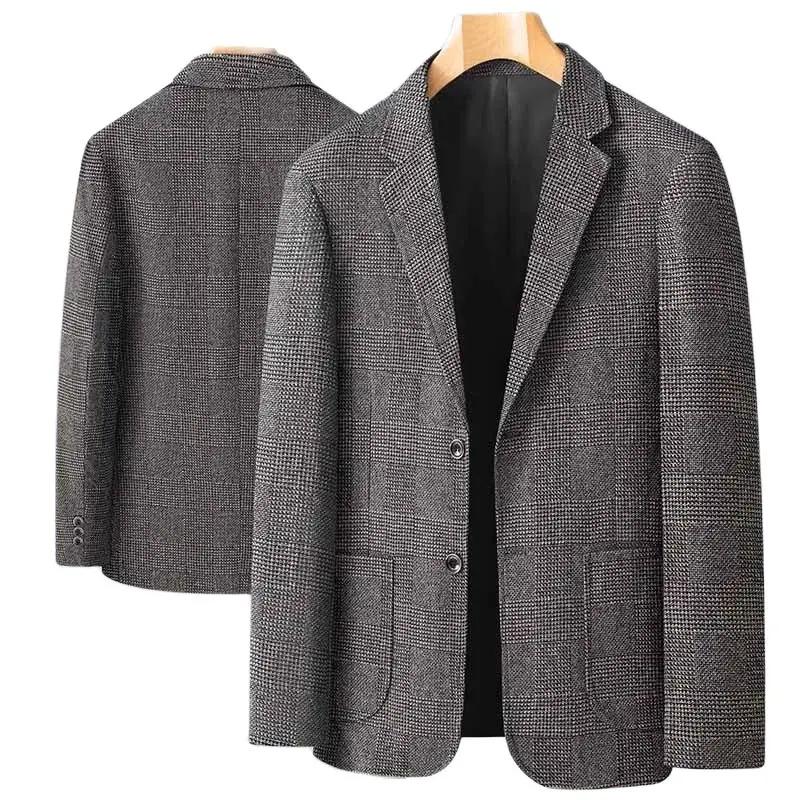 Blazer décontracté pour homme, coupe ample, 13 couleurs, veste de costume à carreaux toutes saisons 