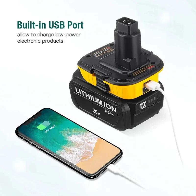 Adaptateur de batterie 20V DCA1820 pour outils Dewalt 18V, conversion de batterie au Lithium Dewalt 