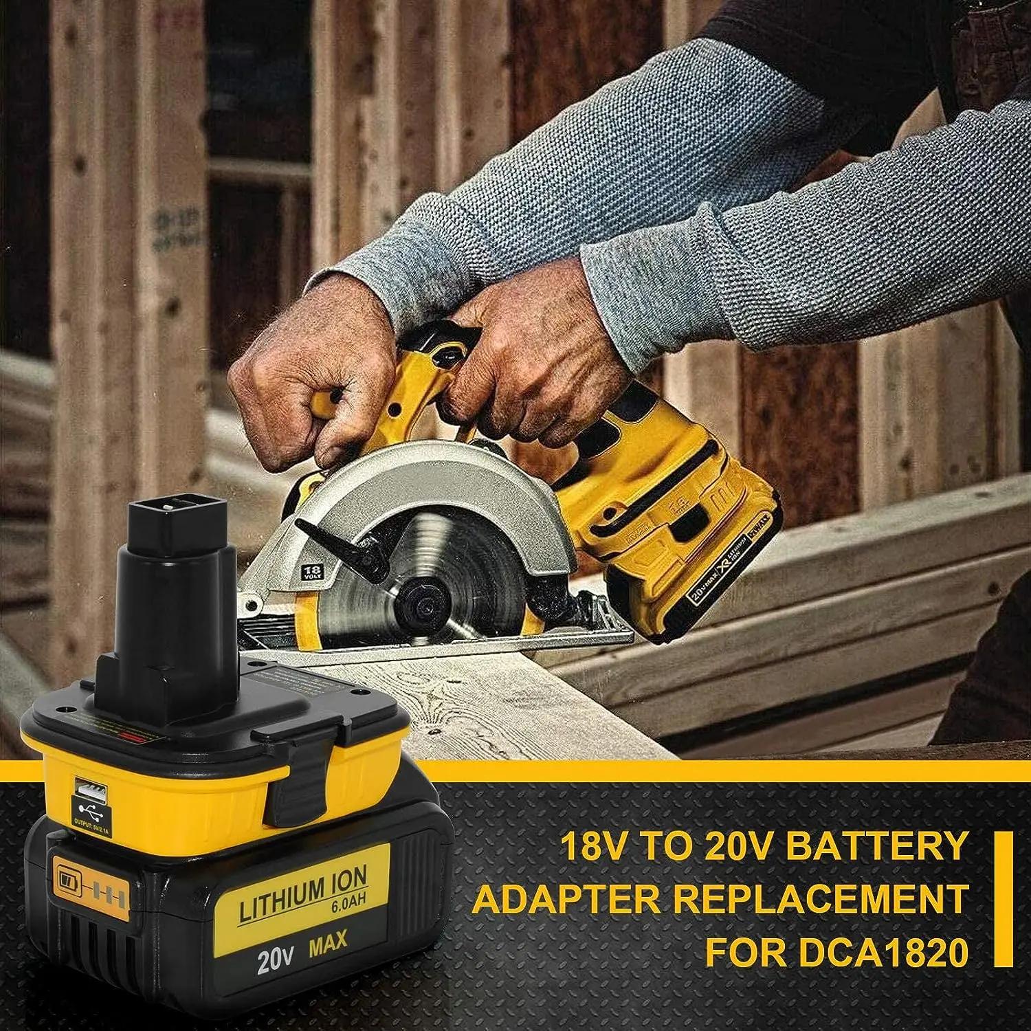 Adaptateur de batterie 20V DCA1820 pour outils Dewalt 18V, conversion de batterie au Lithium Dewalt 