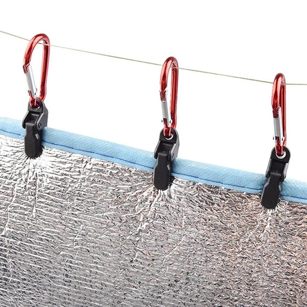 10/15/20 pièces auvent pince bâche Clips Snap cintres tente Camping survie serrer outil pour Camp en