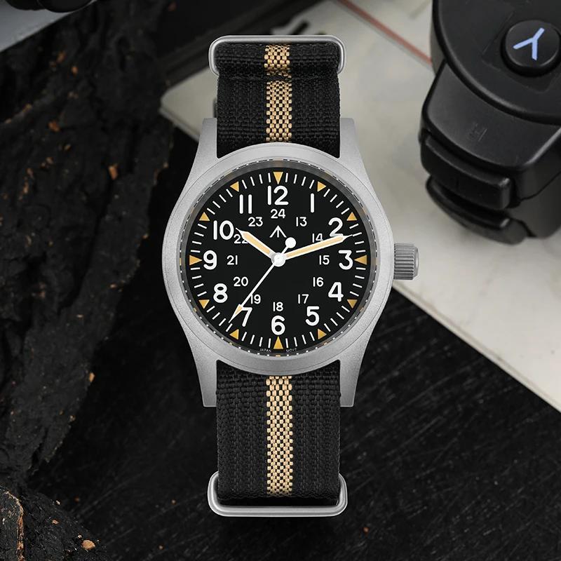 Militado ML05 montre Vintage VH31 balayage deuxième mouvement dôme cristal saphir avec revêtement AR
