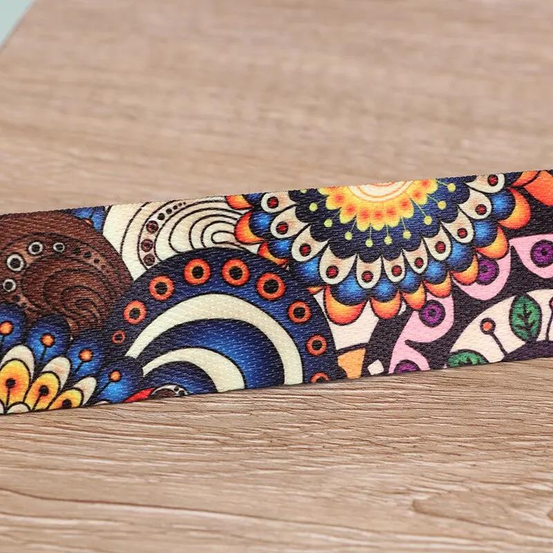 Sangle de Yoga, corde de Fitness, ceinture réglable imprimée colorée, lavable