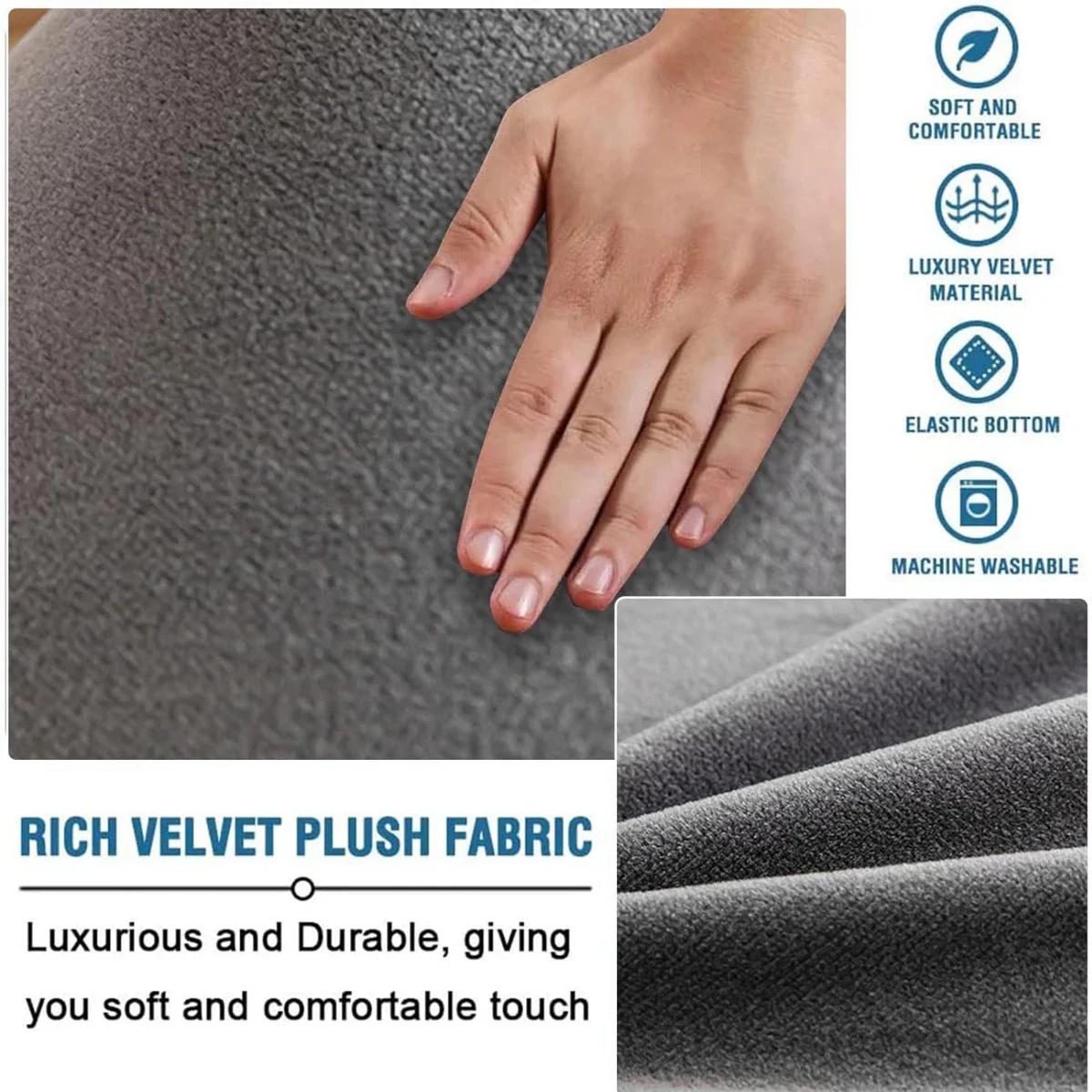 Housse de siège de chaise d'ordinateur universelle en velours élastique extensible, 2 pièces, housse