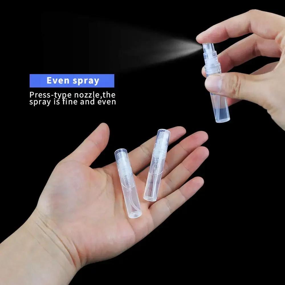 Mini bouteilles vides en plastique vaporisateur, 100 pièces, 2ml, 3ml, 5ml, atomiseur de parfum Port