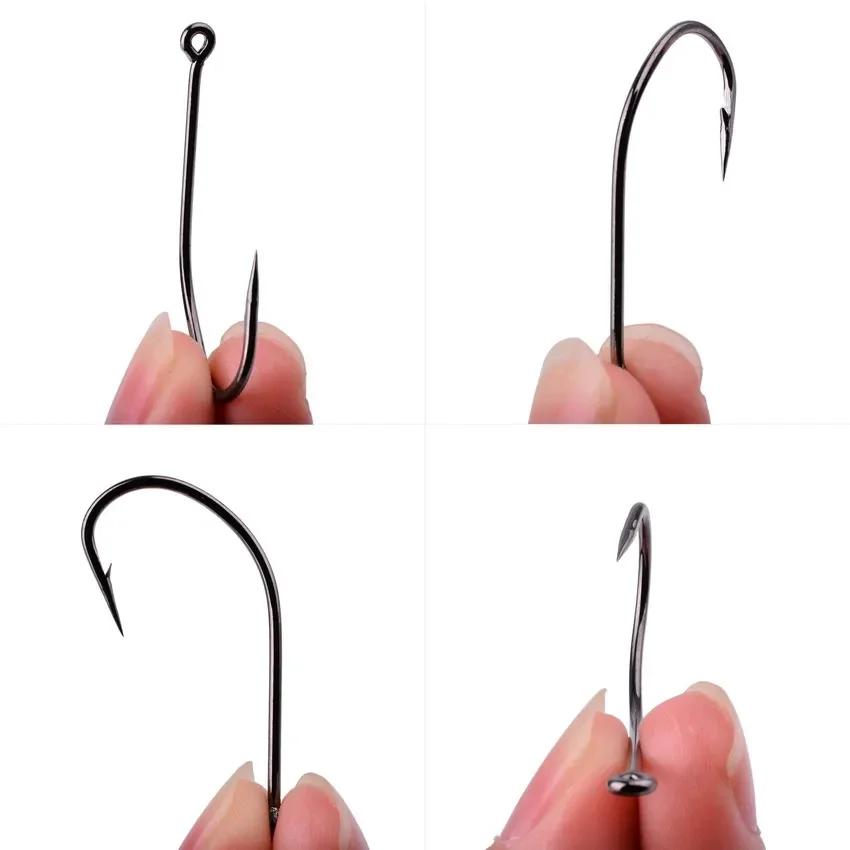 100/50pcs boîte poulpe hameçons de pêche haute teneur en carbone Chmical aiguiser barbelé cercle cro