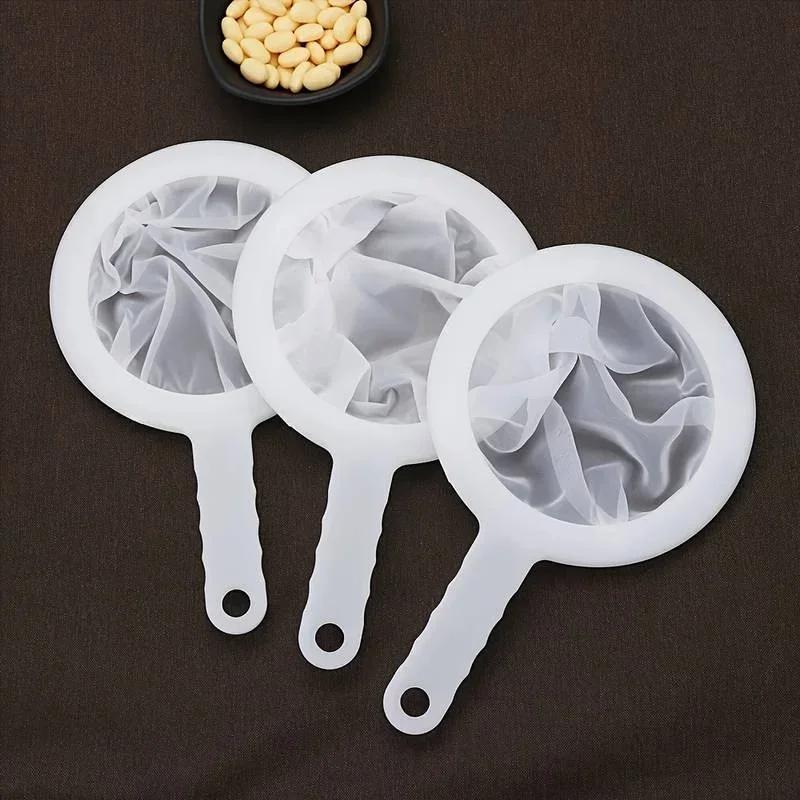 Cuillère à passoire à mailles fines, pour café, lait, soja et yaourt, filtre en Nylon à mailles 100/